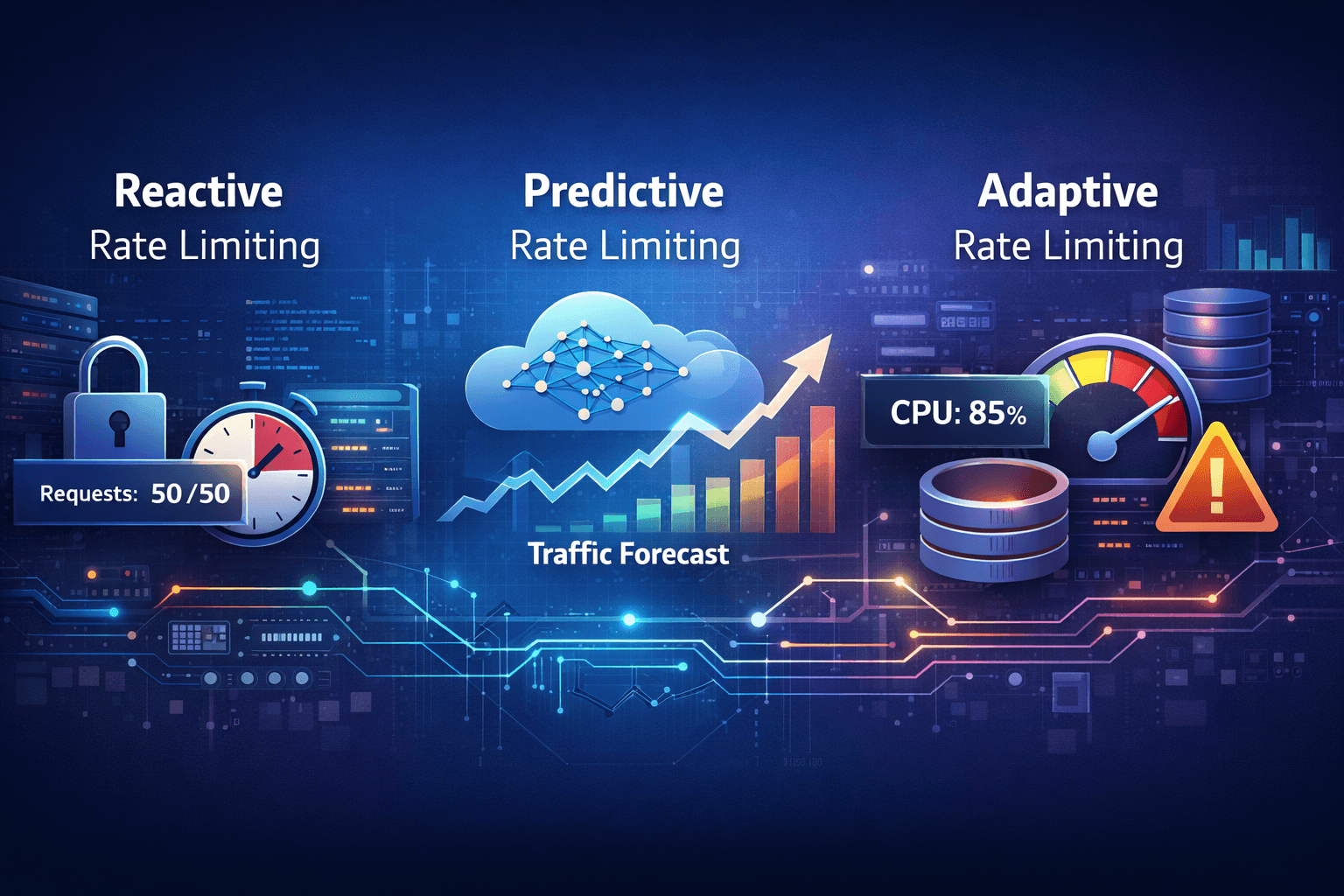 Reactive vs Predictive vs Adaptive Rate Limiting
